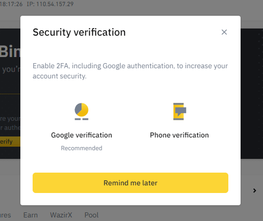 Binance Security Verification