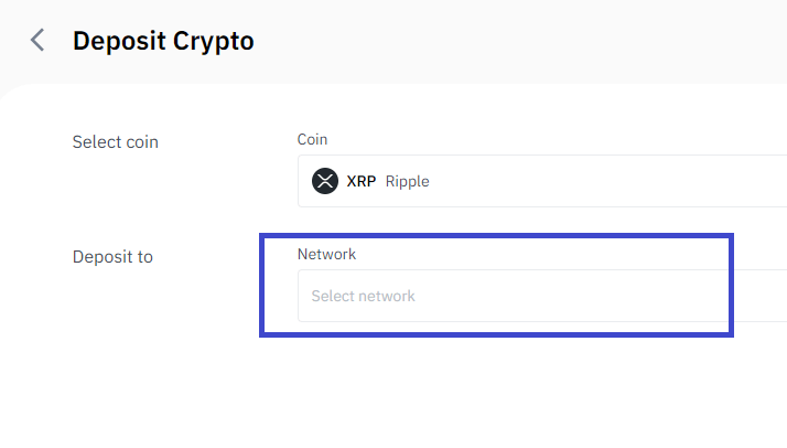 Binance Deposit Page