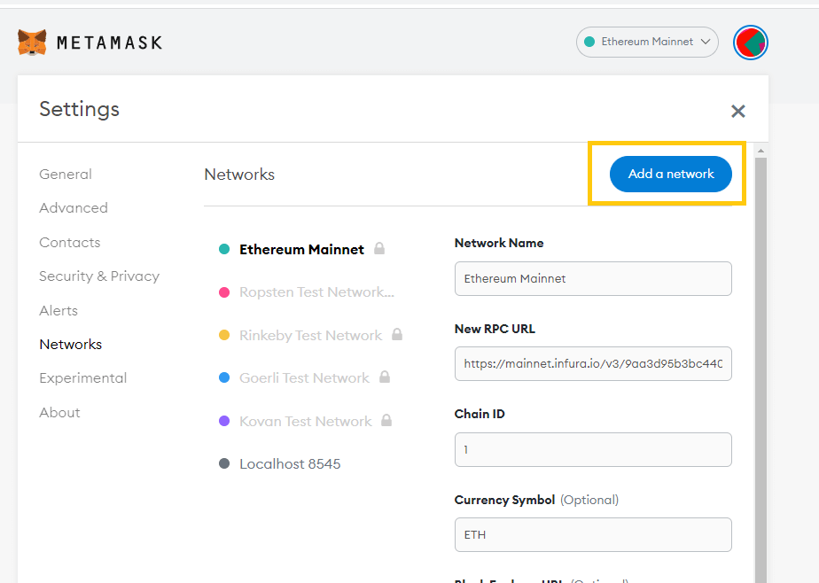 Add Network Metamask