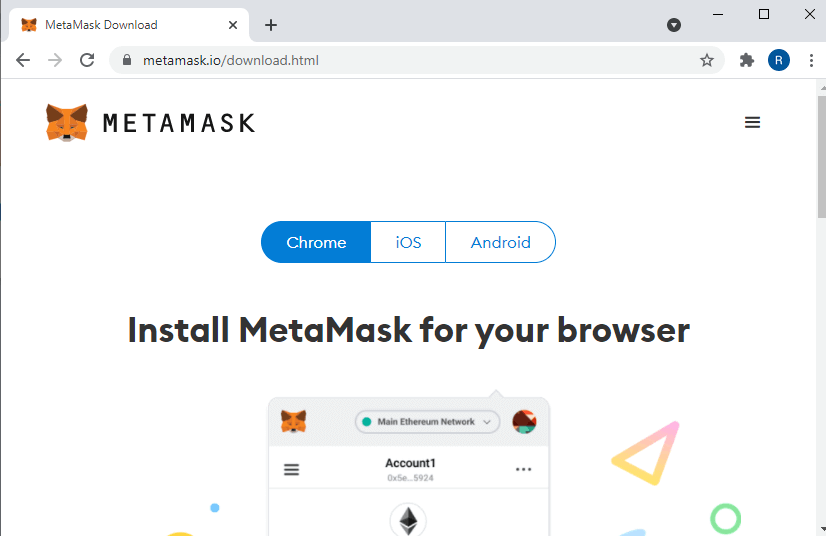 Metamask Download page